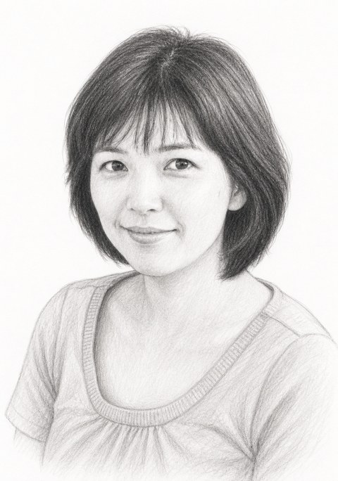 佐々木 純子（鉛筆画肖像）