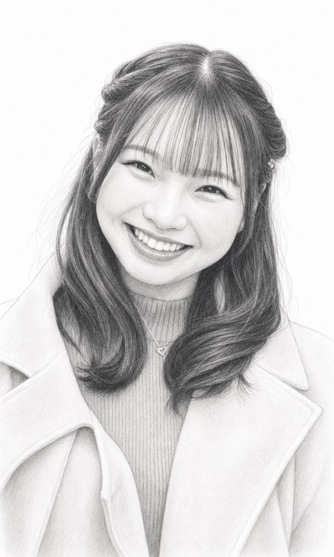 杉浦 小桃（鉛筆画肖像）
